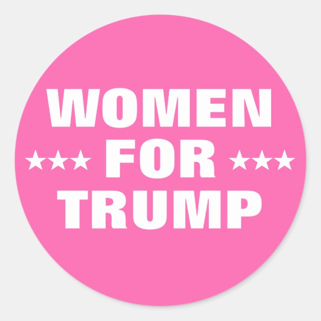 Women For Trump Election MAGA Pink Classic Round Sticker (Front)