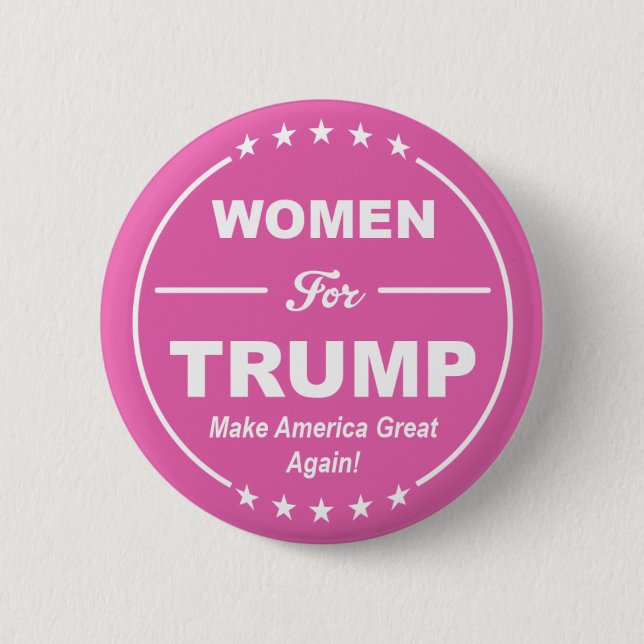 WOMEN FOR TRUMP! Pink Patriot! Girl Power! GOP USA 6 Cm Round Badge (Front)
