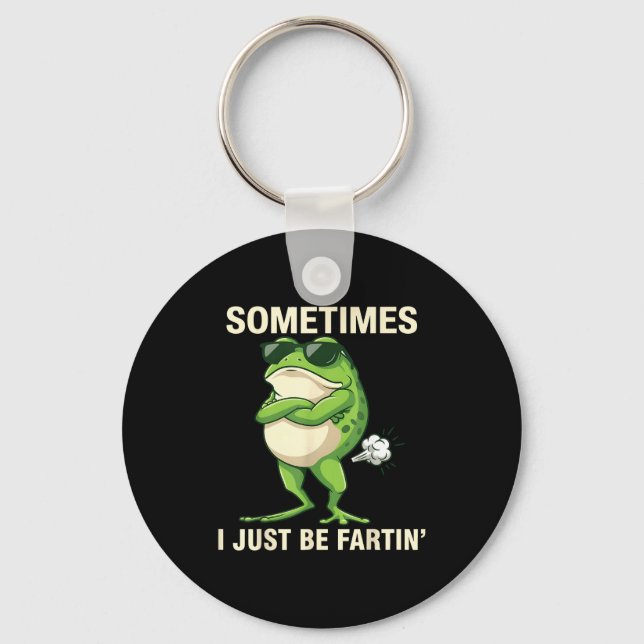 women Frog I Just Sometimes Farting Key Ring (Front)