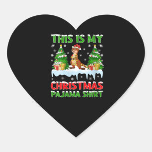 Women Funny This Is My Christmas Pajama Otter Heart Sticker