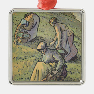 Women Gathering Mushrooms, from 'Travaux des Champ Metal Tree Decoration