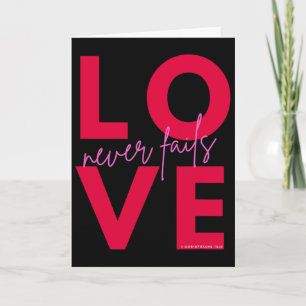 Women Girl Boy Kid Love Never Fails Christian Vale Card