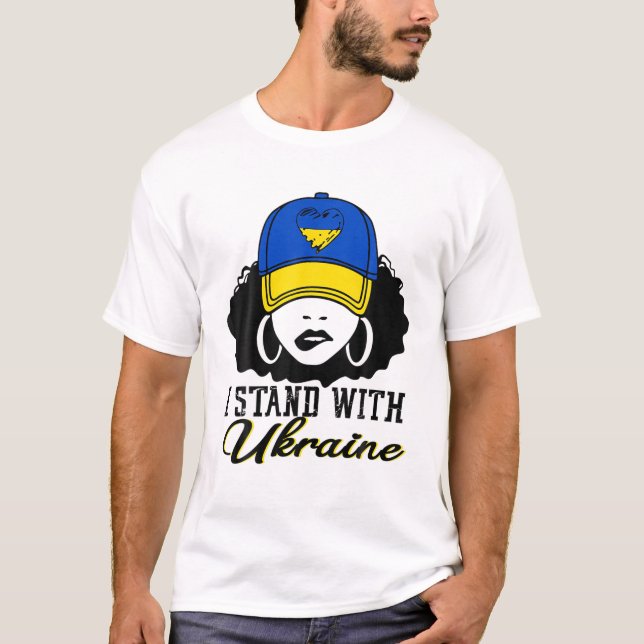Women Girl Ukraine I Stand With Ukraine Support Uk T-Shirt (Front)