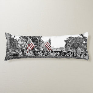 Women Girls 1910 American Flag Wide Angle Antique Body Cushion