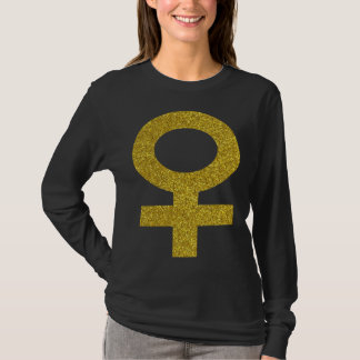 Women girls power vintage golden retro feminism sy T-Shirt