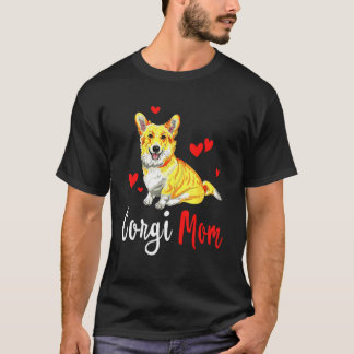 Women Girls Puppy Mum Dog Mama Corgi T-Shirt