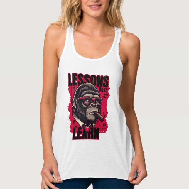 Women Gorilla Boss Lessons Learn Tank Top  (Front)