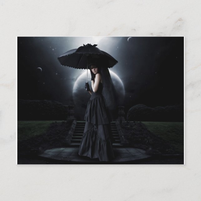 Women gothic moon postcard (Front)