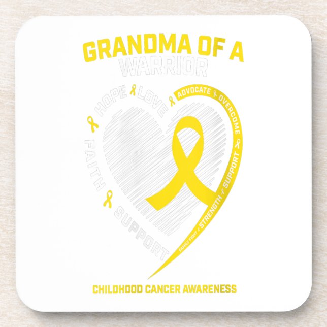 Women Grandma Grandson Grandaughter Childhood Gift Coaster (Front)