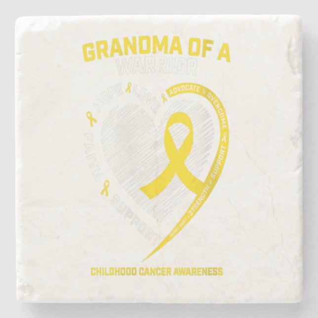 Women Grandma Grandson Grandaughter Childhood Gift Stone Coaster (Front)