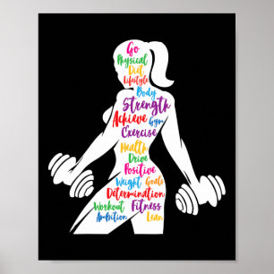 Women Gym Motivation Workout Motivational Fitness  Poster