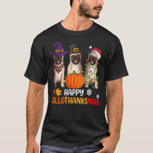 Women Happy Halloween  Pug Dog Happy Hallothanksma T-Shirt