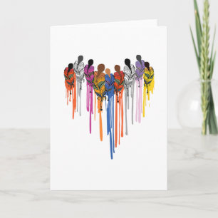 Women Heart Shape Watercolor Native American Card