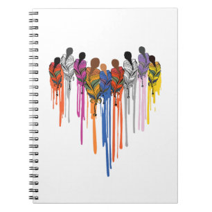 Women Heart Shape Watercolor Native American Notebook