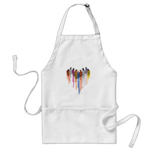 Women Heart Shape Watercolor Native American Standard Apron