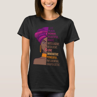 Women I Am Black Women Beautiful Magic Proud Black T-Shirt