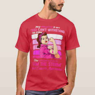Women I Am The Storm Breast Cancer Awareness Warri T-Shirt