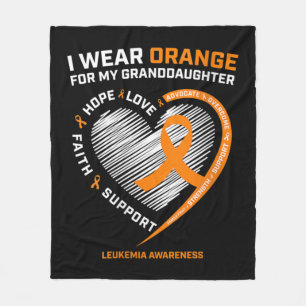 Women I Wear Orange For My Granddaughter Leukaemia Fleece Blanket