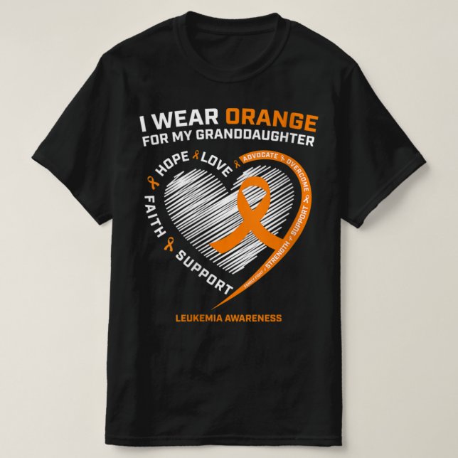 Women I Wear Orange For My Granddaughter Leukaemia T-Shirt (Design Front)