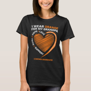 Women I Wear Orange For My Grandpa Leukaemia Aware T-Shirt