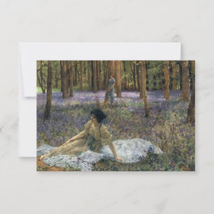 Women in a Forest of Bluebell Flowers Card