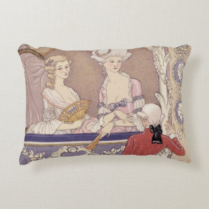 Women in a Theatre Box, illustration from 'Les Lia Decorative Cushion