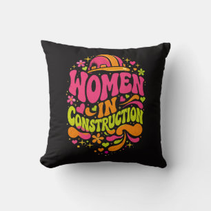 Women In Construction Retro Empowerment Cushion