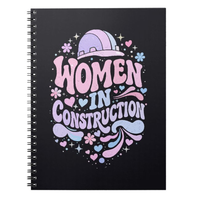 Women In Construction Retro Empowerment Notebook (Front)