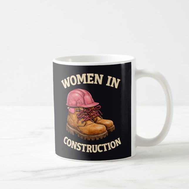 Women in Construction Work Boots and Hard Hat Coffee Mug (Right)