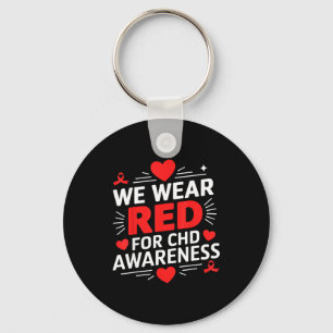 Women In February We Wear Red Chd Awareness Heart Key Ring