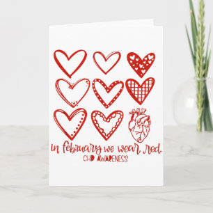 Women In February We Wear Red Heart Disease Chd Aw Card