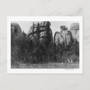 Women in front of Lake Harney Peaks Photograph Postcard