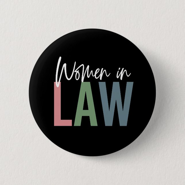 Women In Law Retro Attorney Law School Student 6 Cm Round Badge (Front)