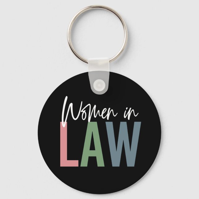 Women In Law Retro Attorney Law School Student Key Ring (Front)