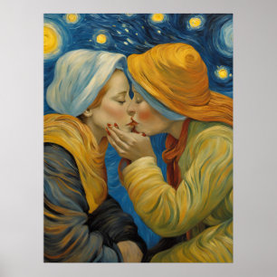 Women in Love Kissing Poster