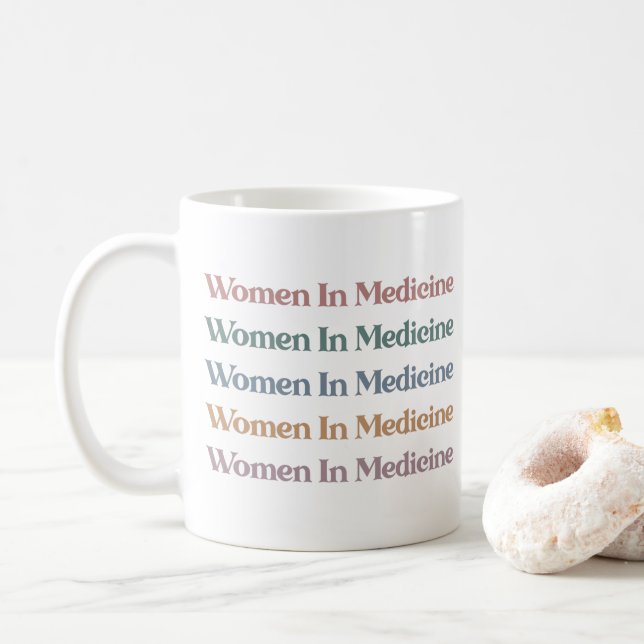 Women in Medicine Retro Future Nurse Med Student Coffee Mug (With Donut)