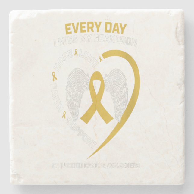 Women In My Memory Miss My Grandson Childhood Gift Stone Coaster (Front)