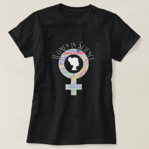 Women In Science Female Gender Word Fill Design T-Shirt