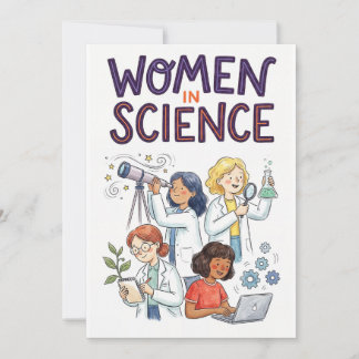 Women in Science – Inspiring STEM Illustration Holiday Card