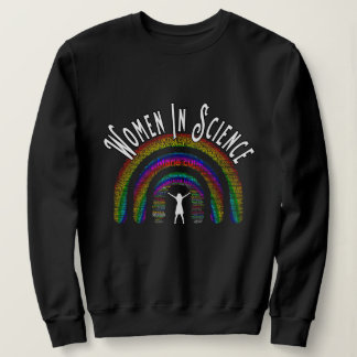 Women In Science Rainbow Word Fill Design Sweatshirt