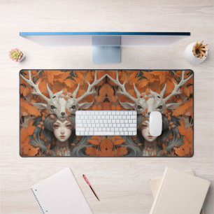 Women in the woods desk mat