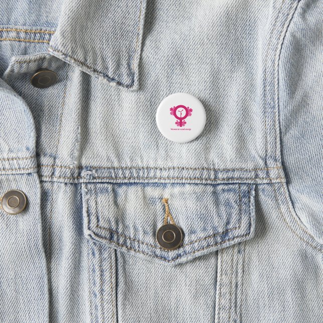 Women in Wind Energy – Feminist Gift 3 Cm Round Badge (In Situ)