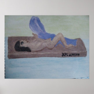 Women in Wood Painting Poster