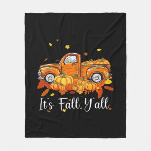 Women It’s Fall Y’all Pumpkin Autumn Tree Hello Fa Fleece Blanket