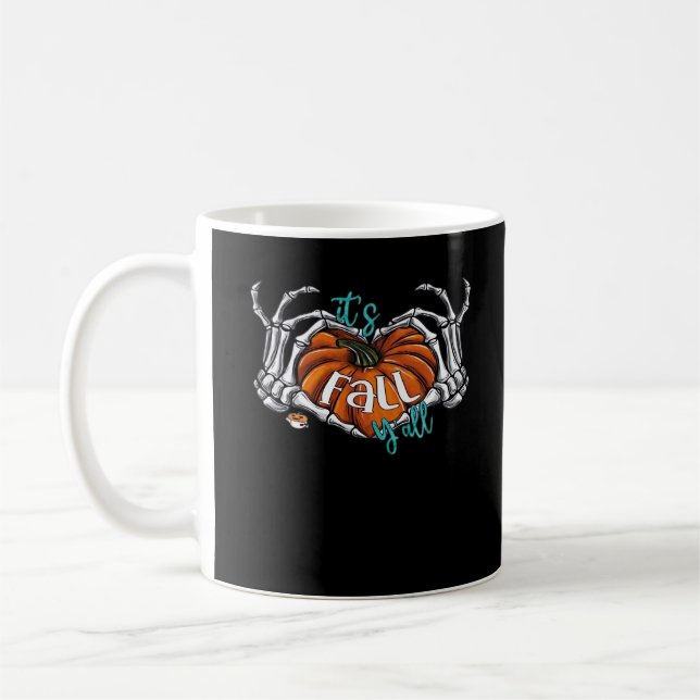 Women It’s Fall Y’all Pumpkin Gnome Autumn Tree He Coffee Mug (Left)