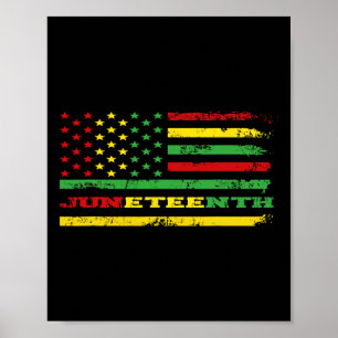 Women Juneteenth Flag African American Poster