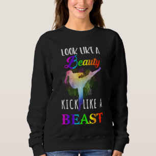 Women Kickboxing Tee Look Like Beauty Kick Like Be