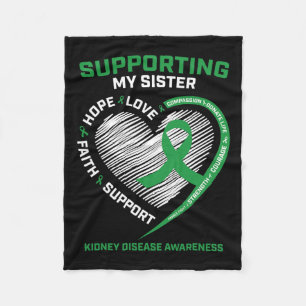 Women Kids Green Sister Kidney Disease Awareness G Fleece Blanket