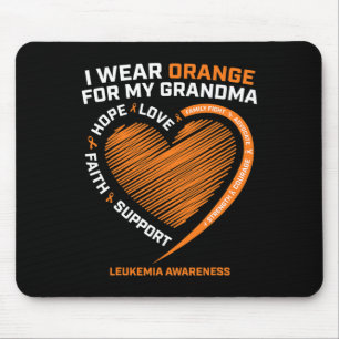 Women Kids I Wear Orange For My Grandma Leukaemia  Mouse Pad
