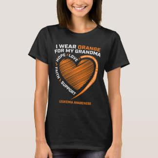 Women Kids I Wear Orange For My Grandma Leukaemia  T-Shirt